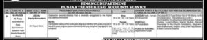 Punjab Finance Department Treasuries & Accounts Service Jobs 2026: 60 Posts of Deputy Accountant (BS-16) Announced – Last Date Soon – Jobboostpk