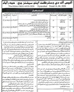 District & Sessions Judge Hyderabad Jobs 2026: Stenographer, Junior Clerk, Naib Qasid, Chowkidar & Other Supporting Staff Vacancies Announced – Excellent Opportunity in Sindh Judiciary – Jobboostpk